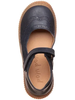 POM POM Ballerinas^Leder-Ballerinas in Dunkelblau