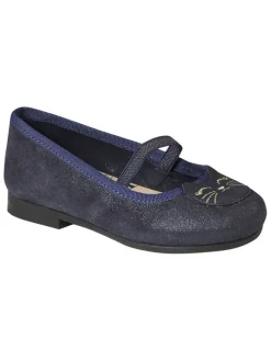 vertbaudet Ballerinas^Leder-Ballerinas in Dunkelblau