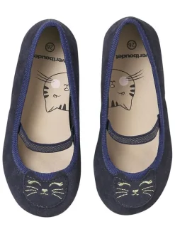 vertbaudet Ballerinas^Leder-Ballerinas in Dunkelblau