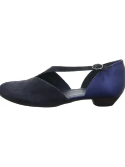 Leder-Ballerinas in Dunkelblau>Think!