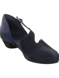 Leder-Ballerinas in Dunkelblau><noscript><img width=