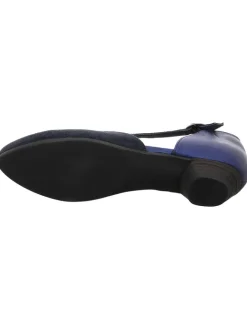Leder-Ballerinas in Dunkelblau><noscript><img width=