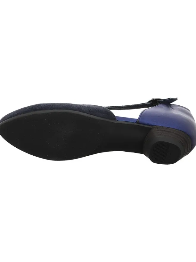 Leder-Ballerinas in Dunkelblau>Think!