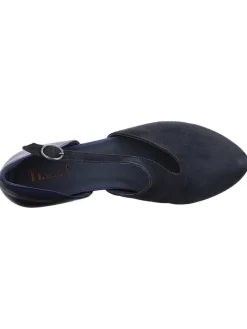 Leder-Ballerinas in Dunkelblau><noscript><img width=