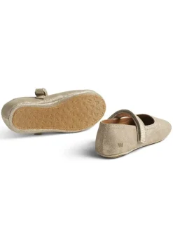 Leder-Ballerinas in Gold><noscript><img width=