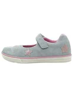 Leder-Ballerinas in Grau>lamino Best