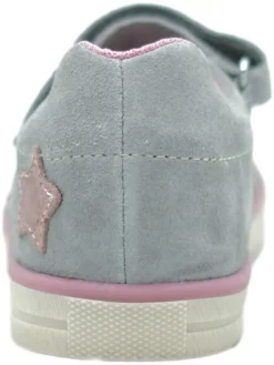 Leder-Ballerinas in Grau><noscript><img width=
