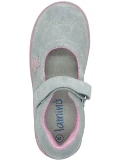 Leder-Ballerinas in Grau><noscript><img width=