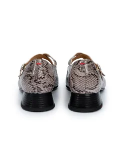 Leder-Ballerinas in Grau/ Beige><noscript><img width=
