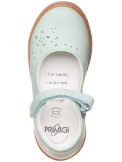 Leder-Ballerinas in Grün><noscript><img width=