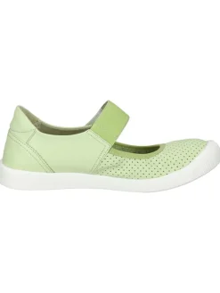 Leder-Ballerinas in Grün><noscript><img width=