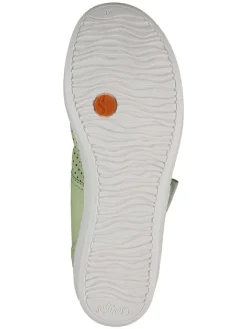 Leder-Ballerinas in Grün><noscript><img width=
