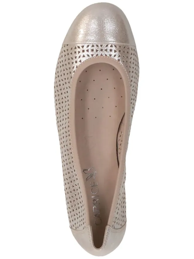 Caprice Ballerinas^Leder-Ballerinas in Hellbraun/ Grau