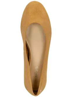 Leder-Ballerinas in Hellbraun><noscript><img width=