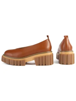 Leder-Ballerinas in Hellbraun><noscript><img width=