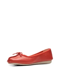 Leder-Ballerinas in Orange><noscript><img width=