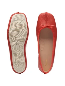 Leder-Ballerinas in Orange><noscript><img width=