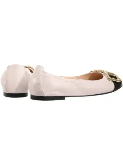 Leder-Ballerinas in Rosa/ Schwarz><noscript><img width=