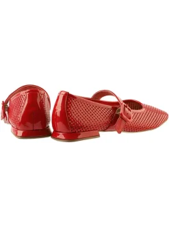 Leder-Ballerinas in Rot><noscript><img width=