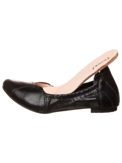 Leder-Ballerinas in Schwarz><noscript><img width=