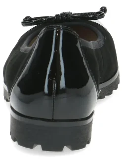 Leder-Ballerinas in Schwarz><noscript><img width=
