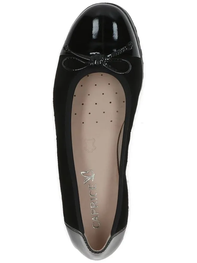 Leder-Ballerinas in Schwarz>Caprice Clearance