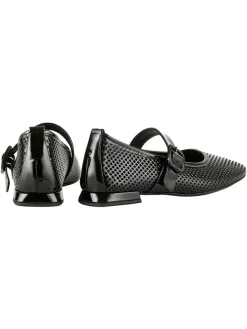 Leder-Ballerinas in Schwarz><noscript><img width=