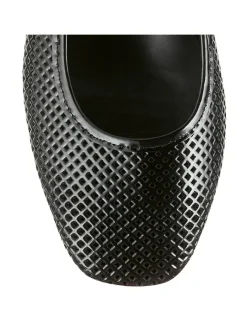 Leder-Ballerinas in Schwarz><noscript><img width=