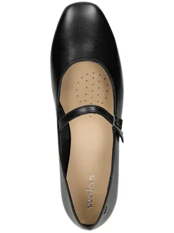 Leder-Ballerinas in Schwarz><noscript><img width=