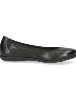 Leder-Ballerinas in Schwarz><noscript><img width=