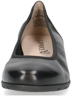 Leder-Ballerinas in Schwarz><noscript><img width=