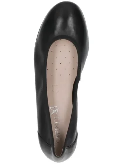 Leder-Ballerinas in Schwarz><noscript><img width=