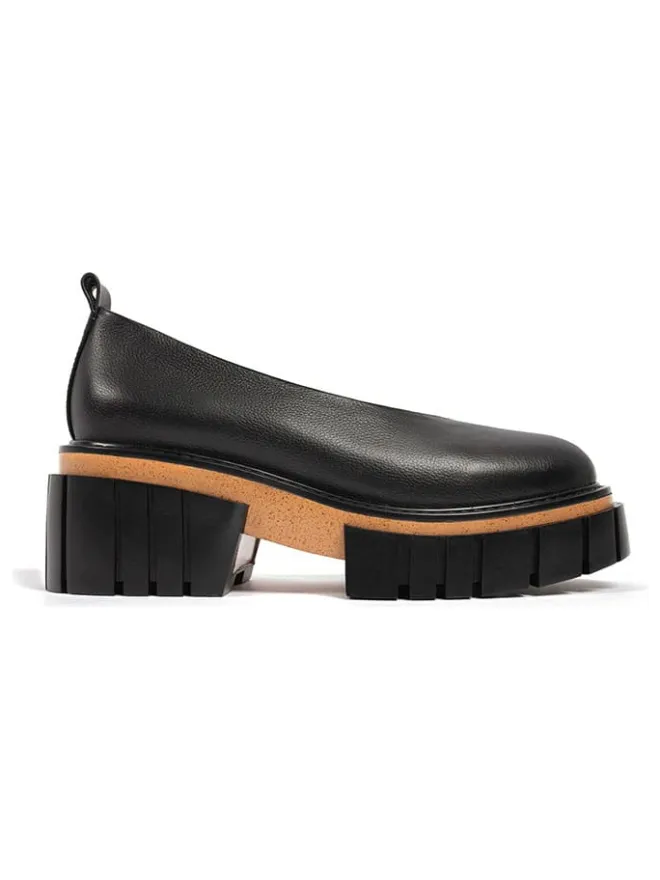 loft37 Ballerinas^Leder-Ballerinas in Schwarz/ Hellbraun