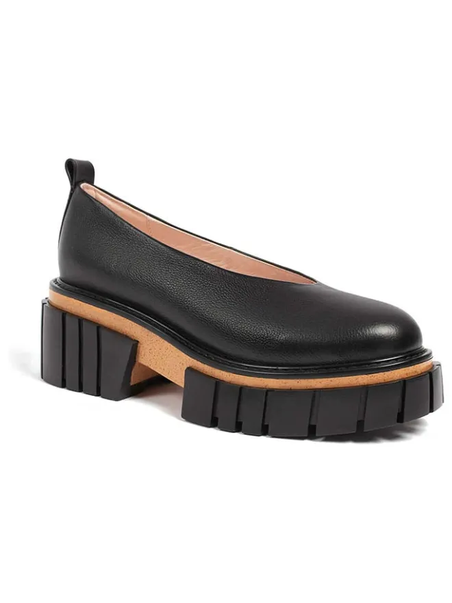 loft37 Ballerinas^Leder-Ballerinas in Schwarz/ Hellbraun