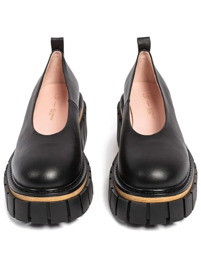 loft37 Ballerinas^Leder-Ballerinas in Schwarz/ Hellbraun