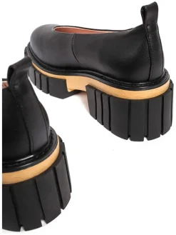 loft37 Ballerinas^Leder-Ballerinas in Schwarz/ Hellbraun