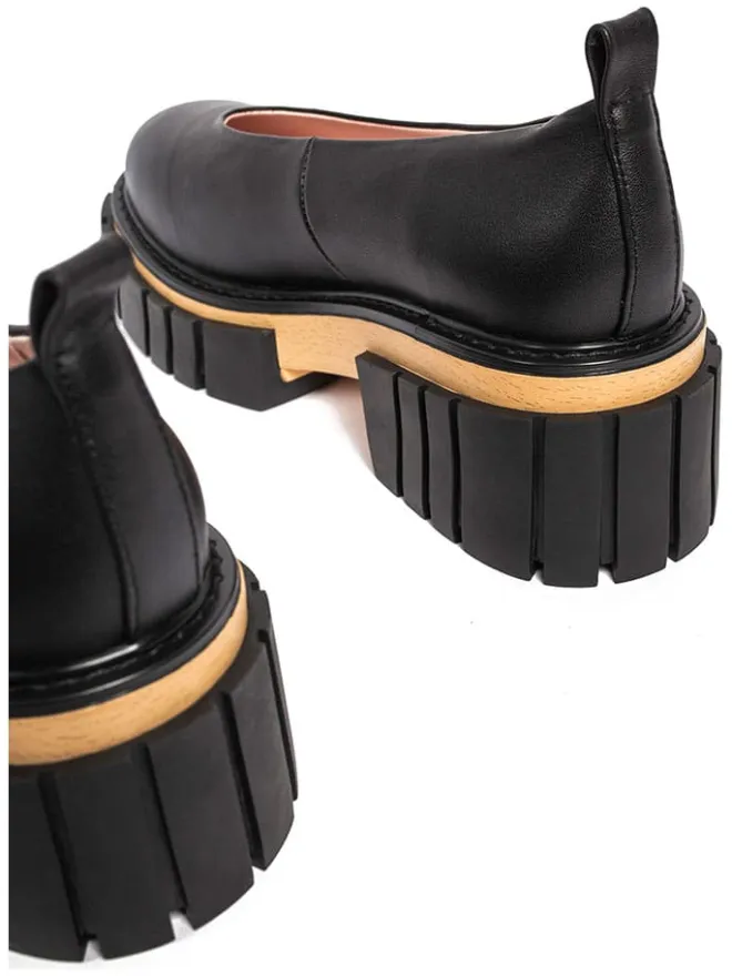 loft37 Ballerinas^Leder-Ballerinas in Schwarz/ Hellbraun