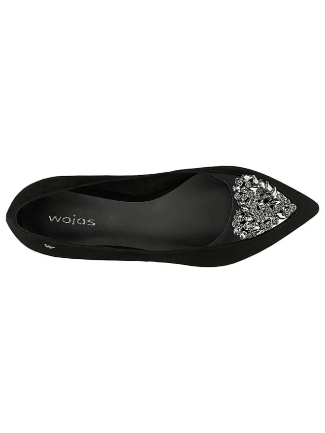 Wojas Ballerinas^Leder-Ballerinas in Schwarz