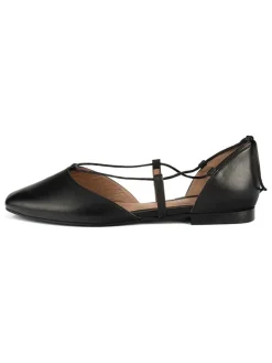 Leder-Ballerinas in Schwarz>loft37