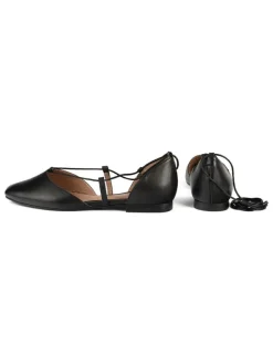 Leder-Ballerinas in Schwarz><noscript><img width=