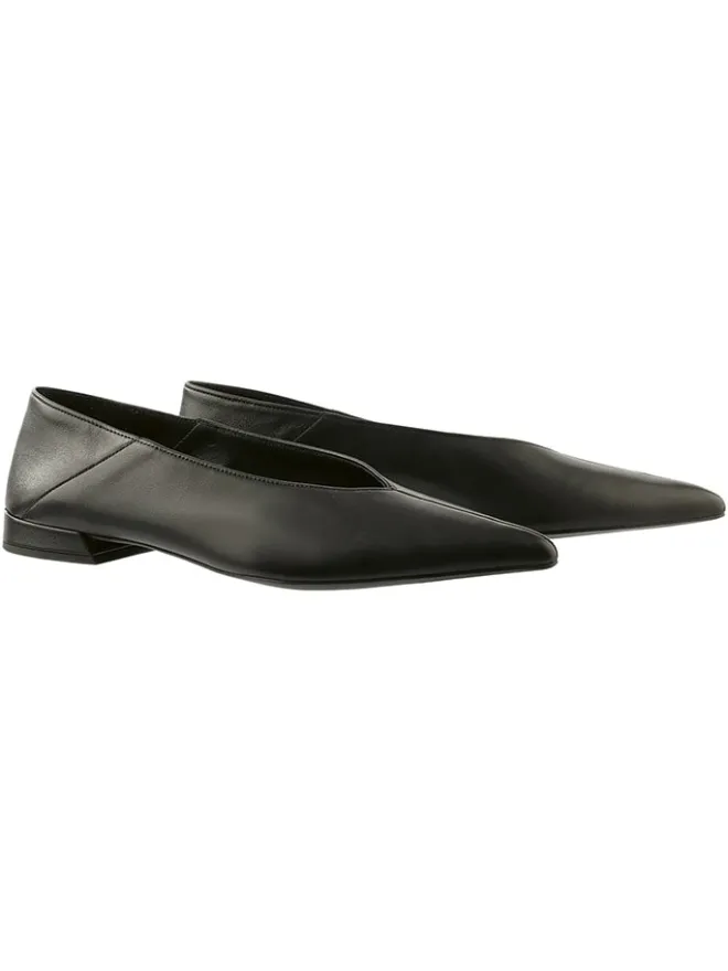 Leder-Ballerinas in Schwarz>Högl New