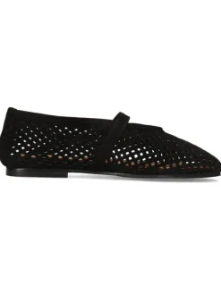 Leder-Ballerinas in Schwarz><noscript><img width=