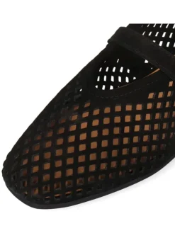 Leder-Ballerinas in Schwarz><noscript><img width=