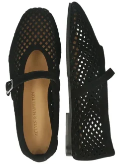Leder-Ballerinas in Schwarz><noscript><img width=