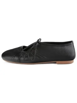 Leder-Ballerinas in Schwarz>loft37 New