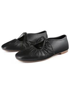 Leder-Ballerinas in Schwarz>loft37 New