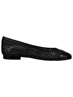 Leder-Ballerinas in Schwarz><noscript><img width=