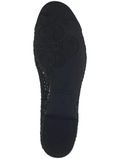Leder-Ballerinas in Schwarz><noscript><img width=