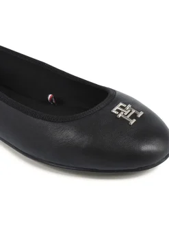 Leder-Ballerinas in Schwarz><noscript><img width=