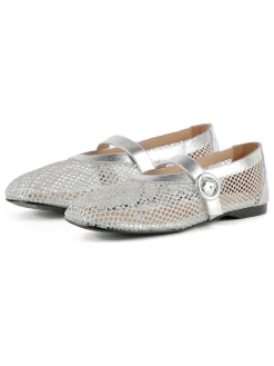 Leder-Ballerinas in Silber>loft37 Hot